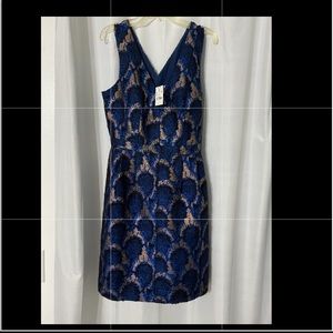 NWT J. Crew Metallic Jacquard Sleeveless Sheath